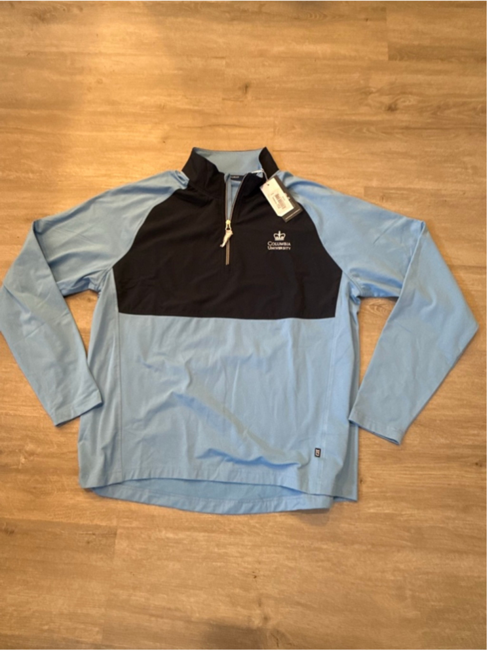 Men's Cutter & Buck quarterzip Sweatshirt L Light Blue Columbia University